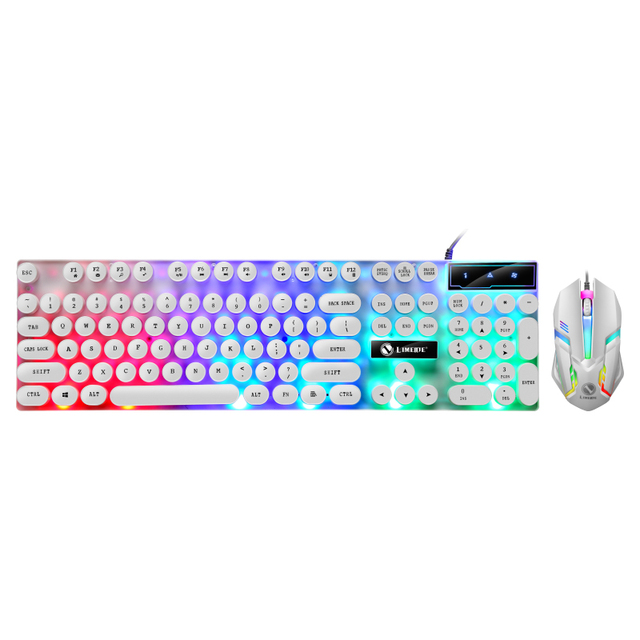 RGB LED Backlit Wired Gaming Keyboard and Mouse Combo Set for PC Gamer Desktop Computer Keyboard Mouse Set