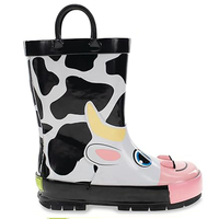 Bottes de pluie imperméables pour enfants à motif animalier, bottes en caoutchouc de haute qualité pour tout-petits avec poignées faciles à enfiler