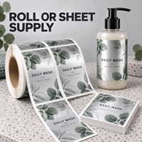 Étiquette autocollante personnalisée en BOPP pour bouteille de gel douche, pour l'emballage de bouteilles de gel douche et l'impression de logo de marque de produits de soin personnel