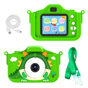 Mini caméra numérique pour enfants étanche 1080P HD avec objectif grand angle 120°, mémoire intégrée de 32 Go, étui en silicone - Product Image 4