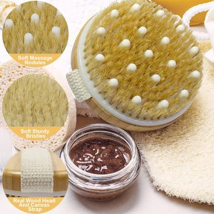 Brosse de massage corporelle ovale en bois naturel, à poils en cuivre, longue, pour usage humide, anti-cellulite, pour le visage et la peau, pour le bain et la maison, certifiée CE - Product Image 2