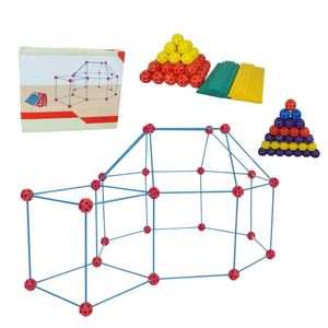 Yiqu CF75 <span class=keywords><strong>Prix</strong></span> usine 75 pièces Ensemble <span class=keywords><strong>de</strong></span> construction <span class=keywords><strong>de</strong></span> <span class=keywords><strong>fort</strong></span> en plastique STEM pour enfants <span class=keywords><strong>de</strong></span> 5 à 7 ans Kit <span class=keywords><strong>de</strong></span> tente <span class=keywords><strong>de</strong></span> construction Emballage en boîte couleur OEM - Product Image 1