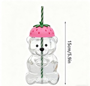 Vaso de Vidrio con Forma de Oso, Lindo Diseño de Dibujos Animados para Café, Jugos, Té y Leche, Diseño Clásico G25-762 - Product Image 3