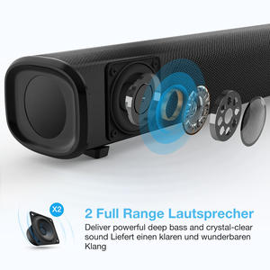 <span class=keywords><strong>Barre</strong></span> <span class=keywords><strong>de</strong></span> <span class=keywords><strong>son</strong></span> 16 pouces 50W pour <span class=keywords><strong>TV</strong></span>, 3 modes d'égalisation, <span class=keywords><strong>petite</strong></span> <span class=keywords><strong>barre</strong></span> <span class=keywords><strong>de</strong></span> <span class=keywords><strong>son</strong></span> avec connexion optique, auxiliaire, USB, RCA, DSP intégré, télécommande - Product Image 2
