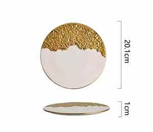 Nouvelles assiettes en porcelaine de luxe à motif <span class=keywords><strong>semi</strong></span>-roche, durables - Assiettes à steak élégantes de style occidental pour la maison et la restauration hôtelière - Product Image 6