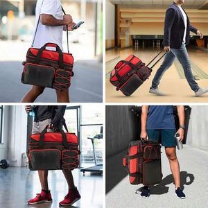 Bolsa de Transporte Plegable para Bolas de Boliche con Ruedas Dobles, Extra Grande, Tipo Duffel, para Gimnasio, Viajes y Deportes, con Ruedas - Product Image 5