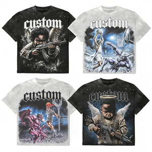 <span class=keywords><strong>T</strong></span>-<span class=keywords><strong>Shirt</strong></span> Unisex Personalizzata <span class=keywords><strong>Streetwear</strong></span>, 300gsm, Stampa Grafica DTG, Oversize, Effetto Vintage Acid Wash, con Strass - Product Image 1