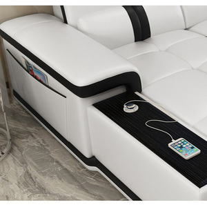 Divano in Pelle Stile Europeo, <span class=keywords><strong>Moderno</strong></span> e Semplice per <span class=keywords><strong>Soggiorno</strong></span>, Set Combinato in Pelle Bianca, Arredamento per la Casa - Product Image 3
