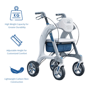 <span class=keywords><strong>Déambulateur</strong></span> futuriste en fibre de carbone, motif ours polaire bleu, léger, pliable, <span class=keywords><strong>roues</strong></span> en PU de 8 pouces, frein à disque - Product Image 2