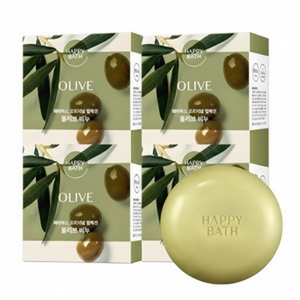 Happy Bath Sapone Solido all'Essenza di Oliva e Profumo di Erbe, Confezione Sconto da 4 Pezzi da 90g - Product Image 1