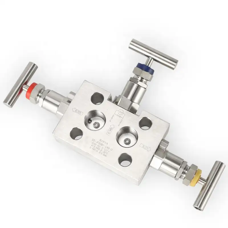 High Pressure Instrument Manifolds For Direct Mounting Three Valve Manifolds Needle Valve High Pressure Flang 3 Valve Manifold