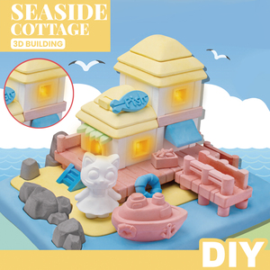 ชุดบล็อกยิปซัมสร้างบ้านเรืองแสง 55 ชิ้น ของเล่นระบายสีปูนปลาสเตอร์ DIY - Product Image 1