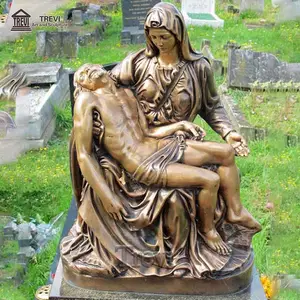 Lebensgroße religiöse Figur Statue Bronze Jungfrau Maria und Jesus Pieta Statue Skulptur