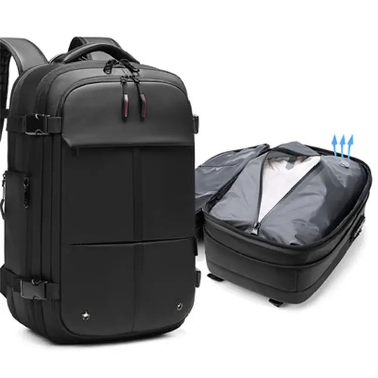 Pailox mochila de compressão a vácuo para laptop, mochila grande preta para negócios, bolsa de viagem para computador, poliéster B4 de alta qualidade