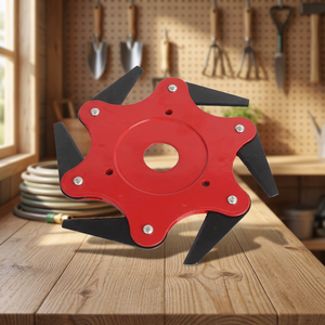 High-quality Manual Manganese Steel Push Reel Lawn Mower Blades Gasoline <b>Powered</b> 12cm Cutting Width Red Black Max 5cm - Product Image 3