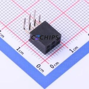 DW254W-22-06-85 Pin Socket Bent Lead Through Hole,P=2.54mm Connector 2x3P 2.54mm 2.54mm Square Hole - Product Image 1