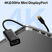 Câble adaptateur Mini DP Thunderbolt vers HDTV 4K/1080P Mini DP mâle vers HDTV femelle noir pour Macbook Pro Air Mac