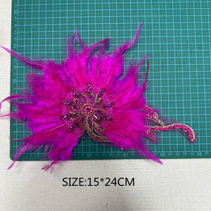 DIY vestido <span class=keywords><strong>de</strong></span> <span class=keywords><strong>princesa</strong></span> para niños hecho a mano con cuentas diseño Floral 3D diamantes <span class=keywords><strong>de</strong></span> imitación pluma flores parche accesorios hechos <span class=keywords><strong>de</strong></span> vidrio - Product Image 3