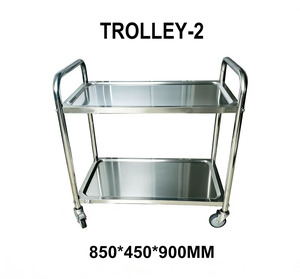 Carrito Industrial de Acero Inoxidable de 2 Niveles VCT para Uso en Hospitales, Escuelas, Hoteles y Restaurantes - Muebles Comerciales - Product Image 2