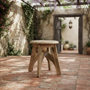 Taburete redondo Abelle, diámetro 40 cm, combina un diseño elegante con una construcción robusta, perfecto para un asiento elegante. - Product Image 5