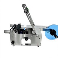 Machine d'étiquetage de bureau auto-adhésive semi-automatique pour bouteilles rondes