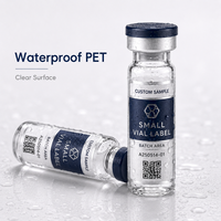 Étiquettes personnalisées pour flacons de peptides de 3 ml, autocollants imperméables en PET pour petits flacons en verre, impression en rouleau pour l'emballage d'échantillons cosmétiques