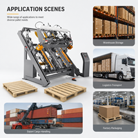 Machine industrielle automatisée de fabrication de palettes en bois avec panneau de commande hydraulique et assemblage multi-bras pour palettes Euro et US