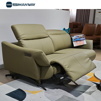 Canapé sectionnel électrique intelligent en cuir véritable moderne 2 places pour home cinéma, idéal pour l'ameublement domestique (vente en gros)