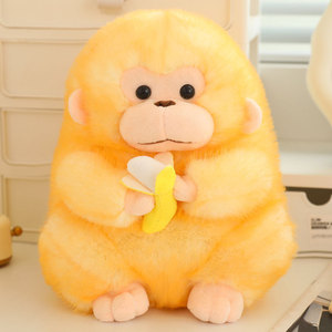 Simpatico <span class=keywords><strong>giocattolo</strong></span> di peluche scimmia d'oro realistico scimmia e Banana scimmia artiglio macchina bambola peluche adatto per uomini e donne - Product Image 5