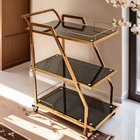 Chariot de service buffet 3 niveaux en acier inoxydable, personnalisé pour hôtels, restaurants et bars, capacité 10L, design unique