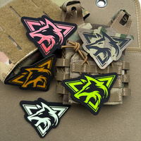 Entusiasta al aire libre Wolf Head Moral Badge Hook and Loop IR Wolf Head Patches