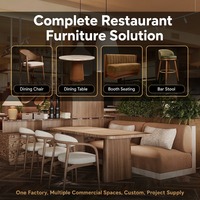 Ensemble de mobilier moderne pour restaurant : banquette, table et chaises de salle à manger, idéal pour café, hôtel, personnalisable