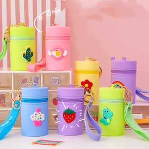 Porte-clés en caoutchouc portable en gros, porte-monnaie, pendentif pour sac à main pour femmes, rangement pratique et élégant pour écouteurs, rouge à lèvres - Product Image 4