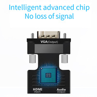 1080p mâle a femelle convertisseur de adaptateur jack convertisseur de HDMI vers VGA vers câble adaptateur Para adaptateur avec son Audio 4K