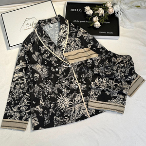 IStapromo Regalos: Pijamas de Satén de Lujo para Mujer, Nueva Colección Primavera-Otoño, Conjunto de Casa de Seda con Estampado Floral de Manga Larga, ¡Venta Caliente! - Product Image 1