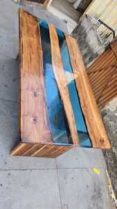 <b>Wooden</b> Epoxy Resin <b>Dining</b> <b>Table</b> Modern Rectangle Solid Wood <b>Table</b> for Home Restaurant Cafe Furniture - Product Image 5