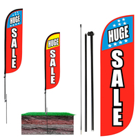 Bendera Pantai Model Teardrop, Bendera Bulu, Spanduk Pantai dengan Tiang Fiberglass Tahan Angin, Cetak Digital, Awet