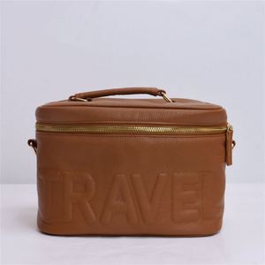 Organisateur de cosmétiques en PU grande capacité pour femme, personnalisable, étanche, pour sac de voyage, avec fermeture éclair, réutilisable, écologique - Product Image 2