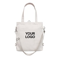 Tas Kanvas Logo Kustom Berkualitas Tinggi dengan Banyak Kantong, Penutup Ritsleting, Kapasitas Besar, Tas Kanvas Serbaguna