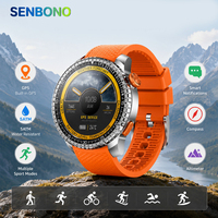 SENBONO MAX88 Herren-Smartwatch: 1,43-Zoll-Vollbildschirm, GPS, Kompass, Multisport-Modi Multifunktionale Runde Smartwatch