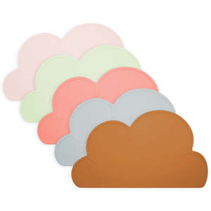 Tapis de repas pour bébé en silicone de qualité alimentaire, forme nuage, bord surélevé, antidérapant, imperméable, pour nourrissons et enfants, avec protection anti-éclaboussures imprimée - Product Image 5