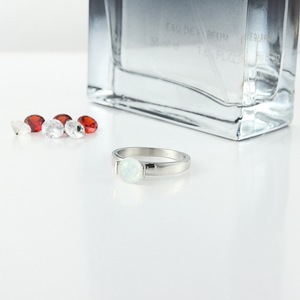 yunnique <b>Silver</b> <b>Opal</b> <b>Ring</b> Women's Prong Setting Ball Shape Jewelry Gift Fashion <b>Ring</b> - Product Image 4