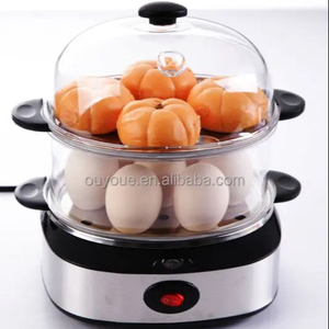 Olla Eléctrica Doble de Acero Inoxidable Negra, Mini Cocedor Automático de Huevos de <span class=keywords><strong>7</strong></span> Cuartos con Interruptor de Palanca, para Huevos Fritos y Asados en el Hogar - Product Image 2