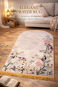 <span class=keywords><strong>Tapis</strong></span> de prière au design arche de pétales délicat, texture velours légère, cadeau élégant pour le Ramadan, l'<span class=keywords><strong>A</strong></span>ïd ou la prière quotidienne - Product Image 2