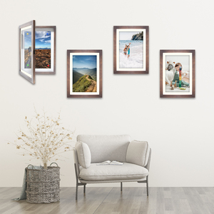 Cadre photo magnétique en bois personnalisé UCI, à fixer au mur, cadre photo interchangeable, porte-photo amovible pour la décoration murale <span class=keywords><strong>de</strong></span> la maison - Product Image 2