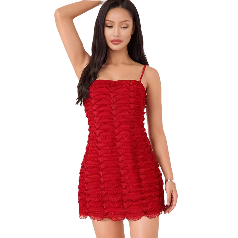 spaghetti strap bodycon mini dress Plunging V Lace Bodycon Mini | Built-In Shapewear main image 1
