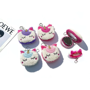 Borsa a specchio con unicorno 12x10 cm con portachiavi per donne e ragazze - Product Image 1