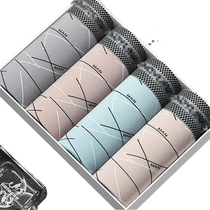 <b>Men's</b> Mid-Rise Boxer <b>Briefs</b> Nylon/Cotton Breathable Comfortable <b>Underwear</b> with Waist Logo - Product Image 1