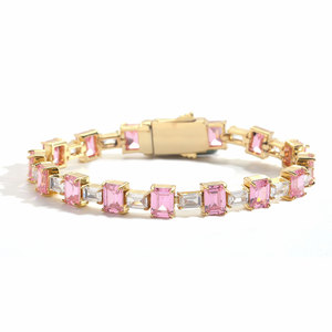 Pulsera Hip-Hop con Zirconia Cuadrada a Juego de Colores, Cadena de Tenis Sencilla, Zirconia Hip-Hop para Hombre y Mujer, Moda Tanjing - Product Image 5