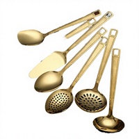 Ensemble d'ustensiles de cuisine professionnels écologiques 6 pièces en acier inoxydable, vente chaude, pour une cuisine gourmande durable, compatible lave-vaisselle